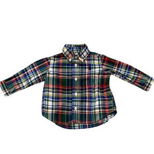 Ralph Lauren Baby Boy Plaid Button Down Shirt - Size 6 months - Like New!